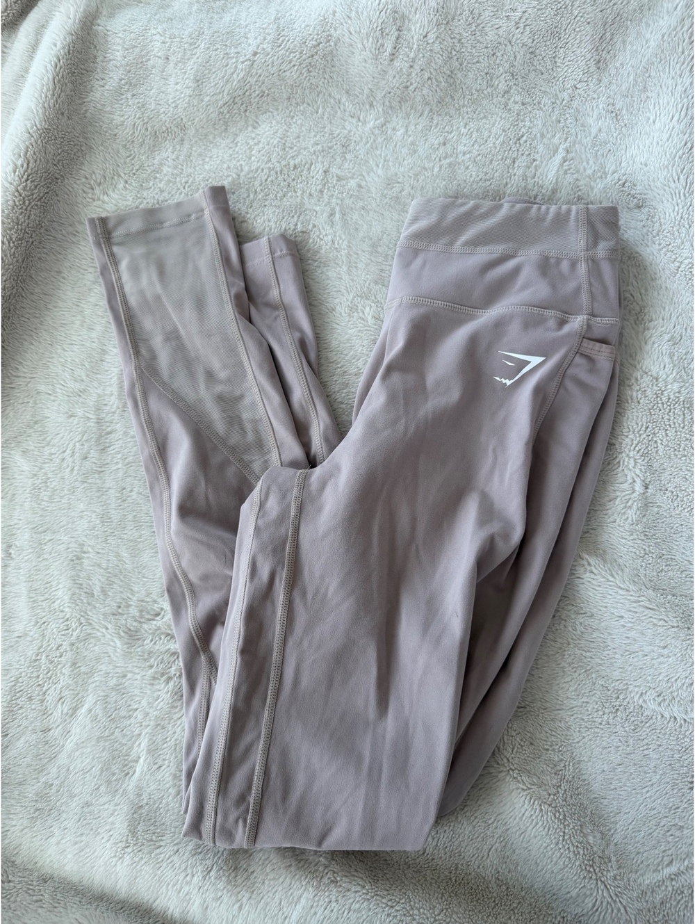 Gymshark Mauve High Waist Leggings with Side Pockets, Size M